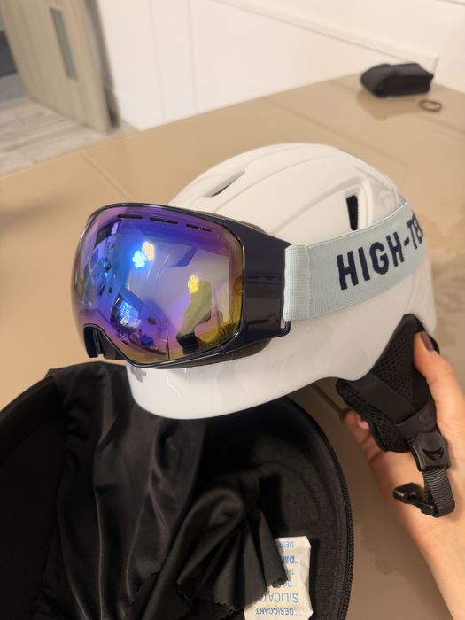 Casca schi si ochelari de schi cu invelis oglinda