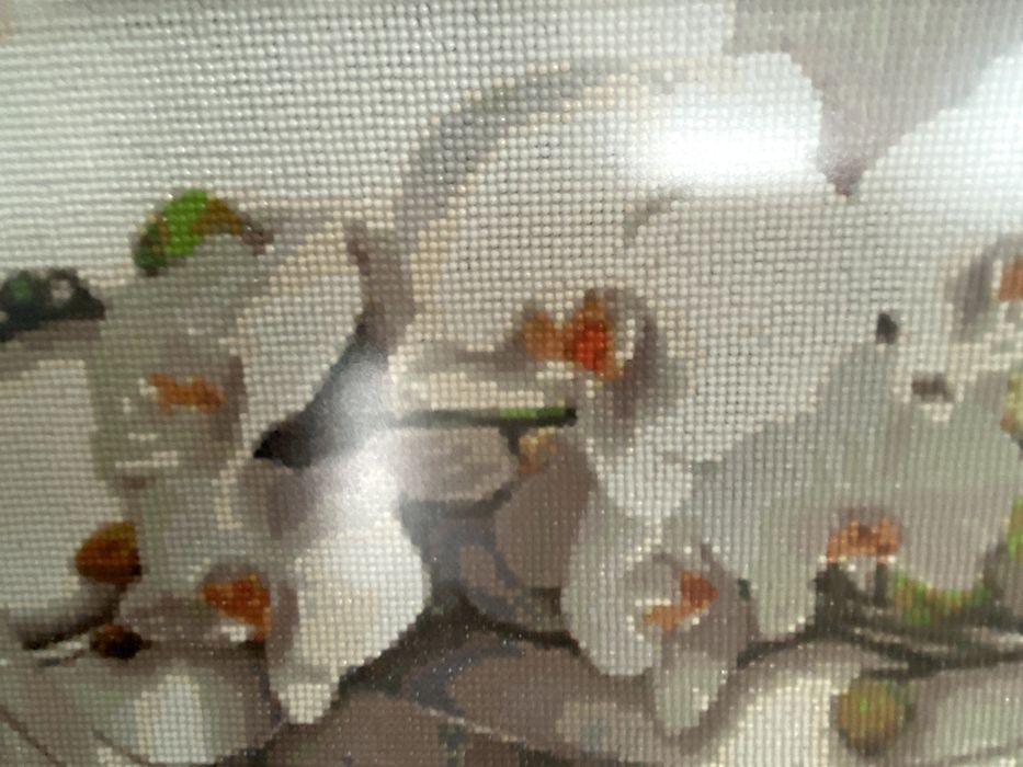 Диамантен гоблен в рамка, 93 х 33 см, орхидеи