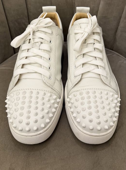 CHRISTIAN LOUBOUTIN Louis junior spike leather low trainers