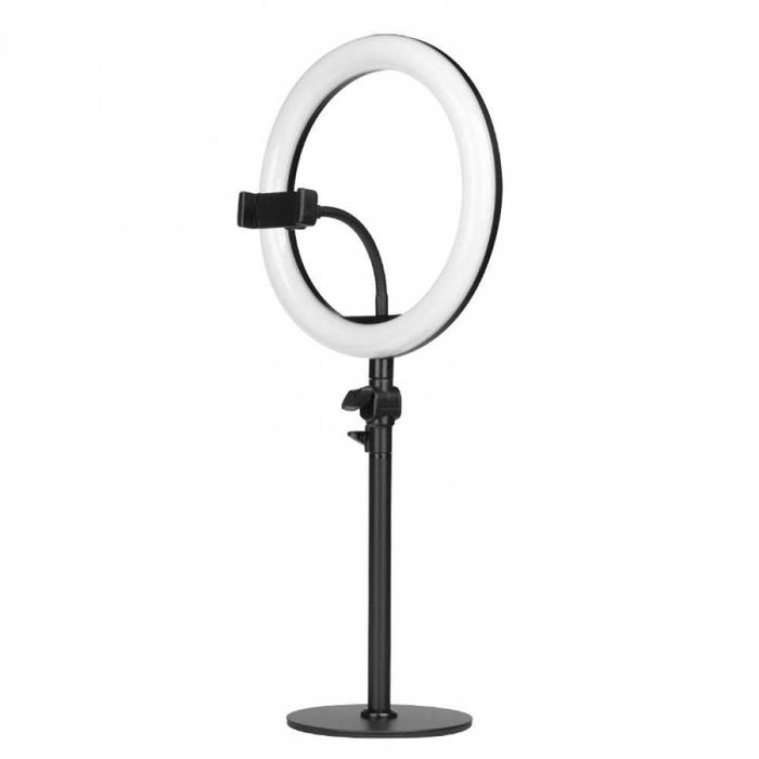 LED лампа Ring 10" - 8W - бяла/черна