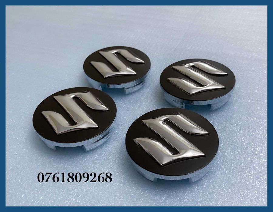 Set 4 capace negre 54mm jante aliaj Suzuki