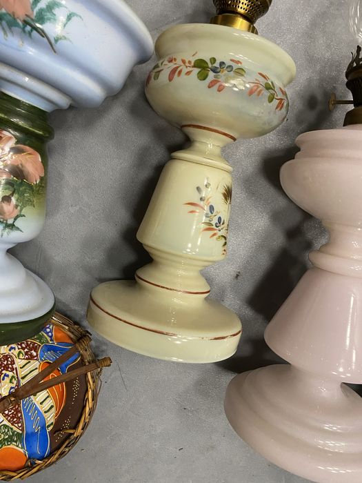 Френски газени лампи от духано цветно стъкло газена лампа