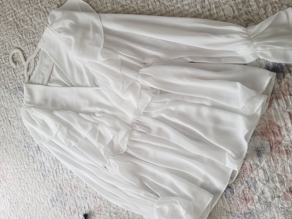 Шифоновая белая кофта