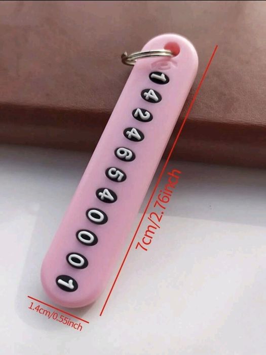 Breloc personalizabil cu număr telefon pentru chei