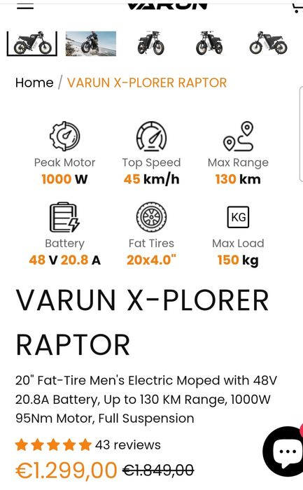 Vând bicicleta electrica varun X-Plorer Raptor