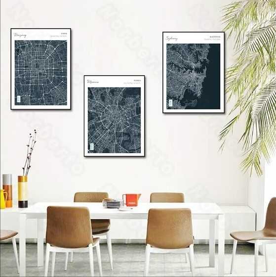 Карты Парижа (50*75см), Франции (60*80см) для украшения интерьера