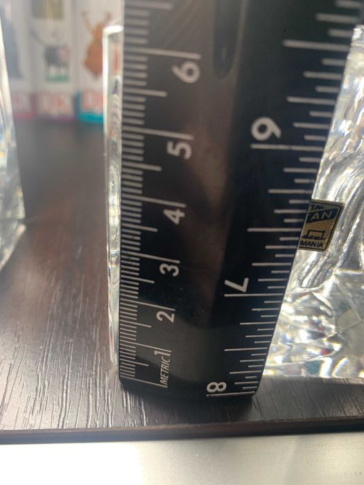 Sfesnic x2 sau vaza cristal fin Vitrometan Romania vintage nu Bohemia