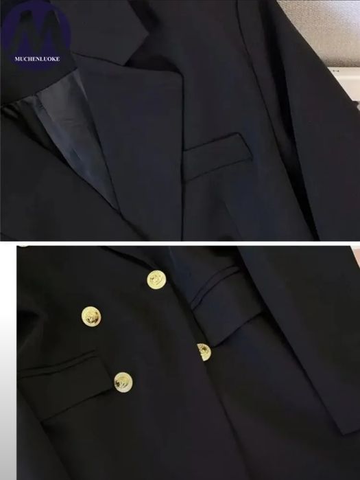 Лёгкий пиджак женский черный в классическим стиле