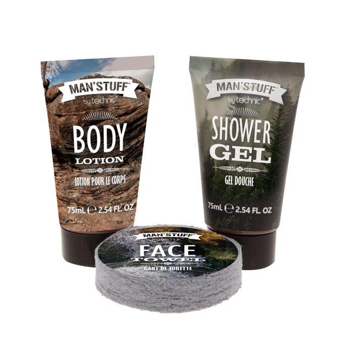 Set cadou Man'Stuff, shaker, gel dus, prosop, lotiune corp