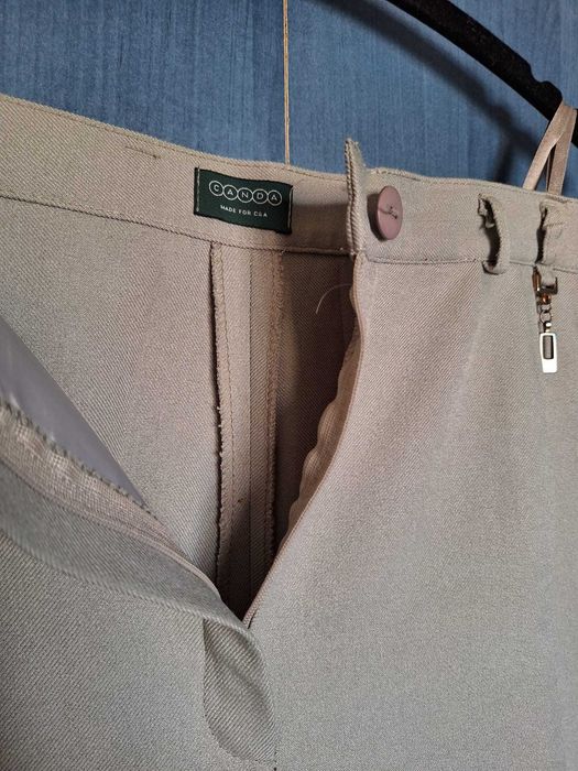 Pantaloni eleganți damă C&A Canda bej mărimea XL (48)