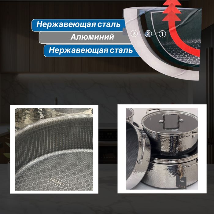 Набор кастрюль со сковородкой