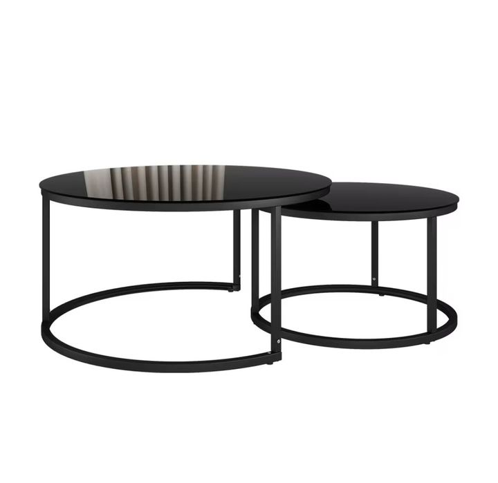 Две холни маси метал + стъкло 9358