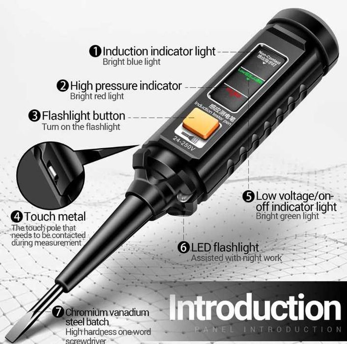 Многофункционална електрическа отвертка тестер за напрежение