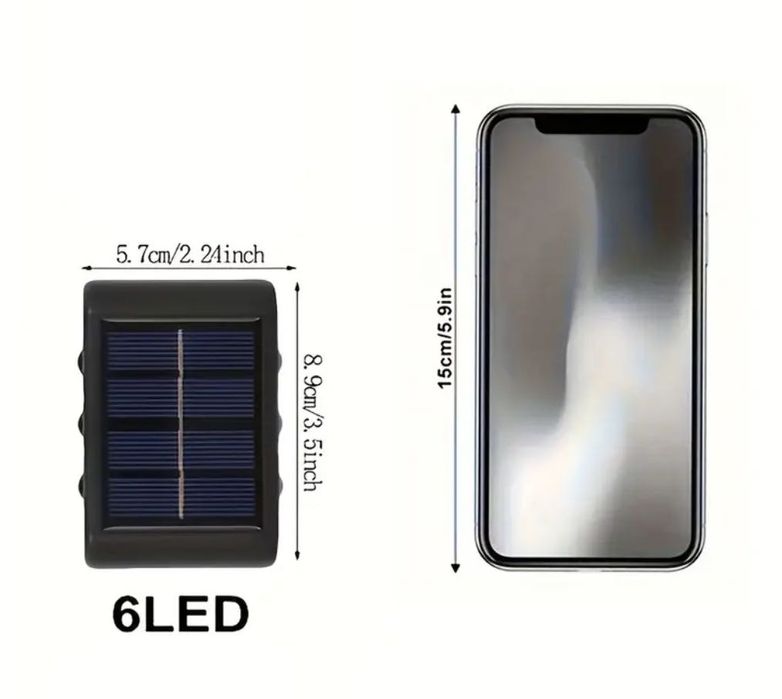 Комплект от 4 LED стенни лампи със соларно захранване.