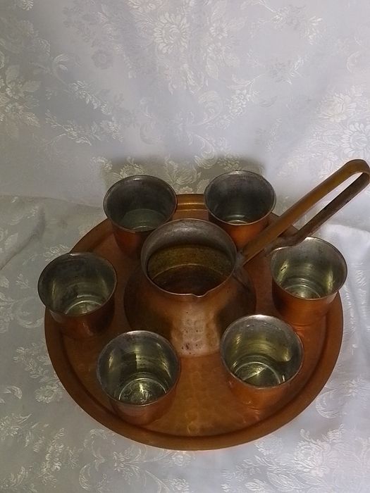 Стар Меден Сервиз за - Кафе , Вино, Ракия - 8 части