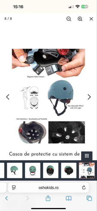 Casca de protectie cu LED si sistem de reglare magnetic