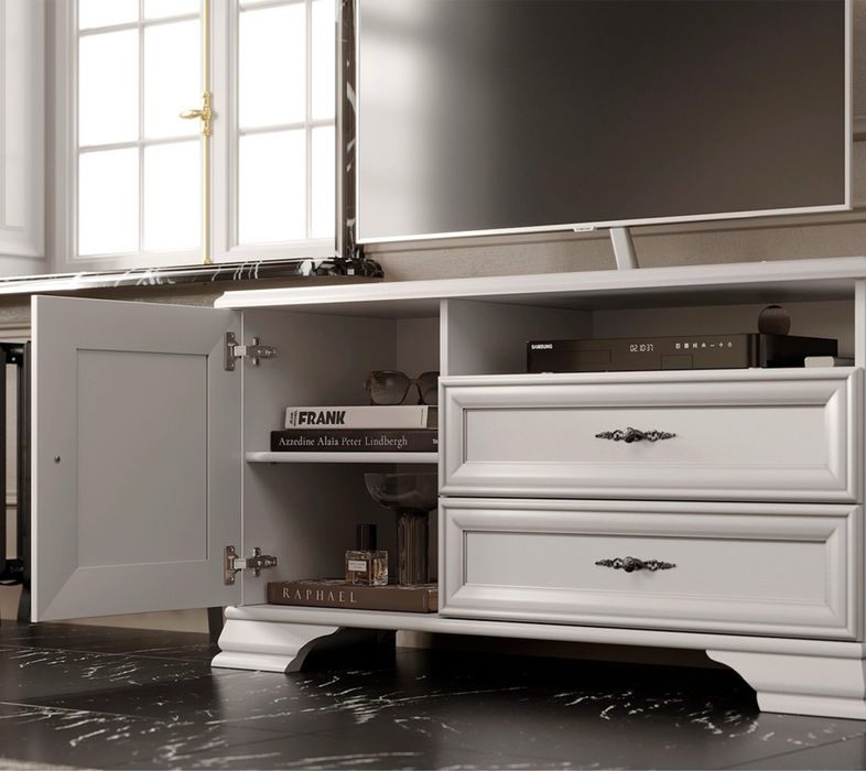 Set mobilier alb dulap + comoda Idento