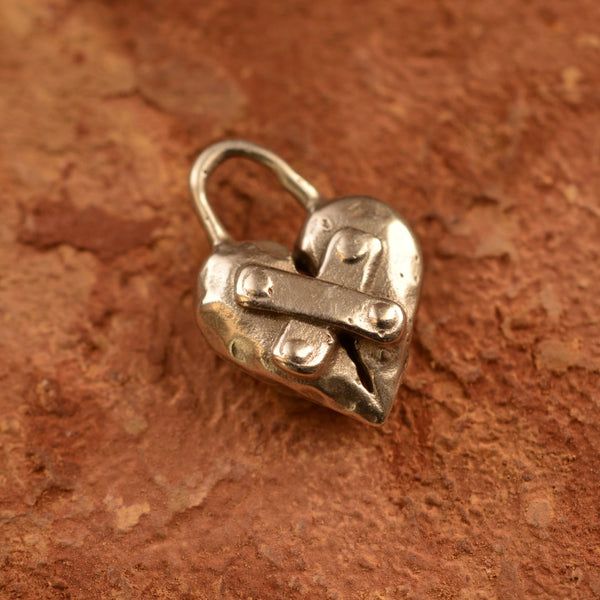 Сребърен медальон 925 Реставрирано сърце Амулет за надежда