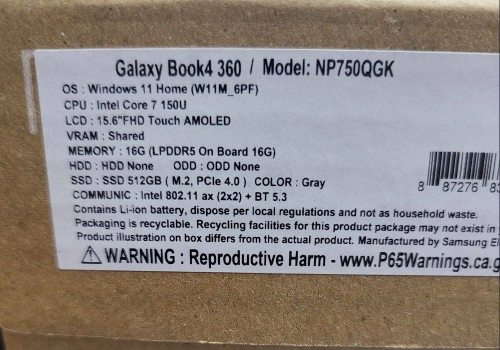 Samsung Galaxy Book4 360 (USA) Intel Core 7 150U