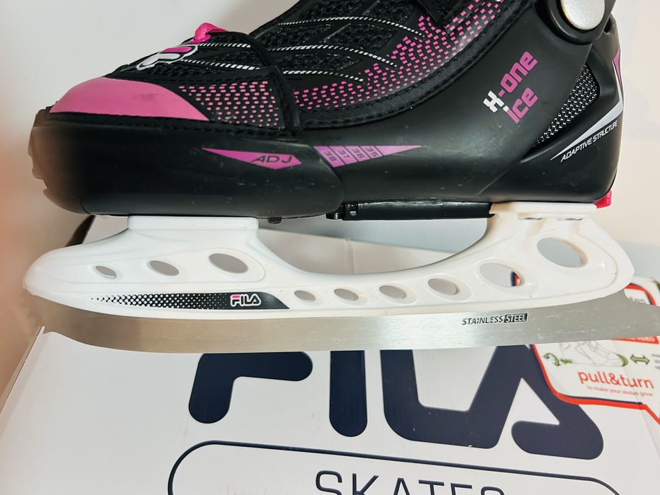 Patine de gheata pentru fete, FILA X-One GL, Negru/Roz, 38EU
