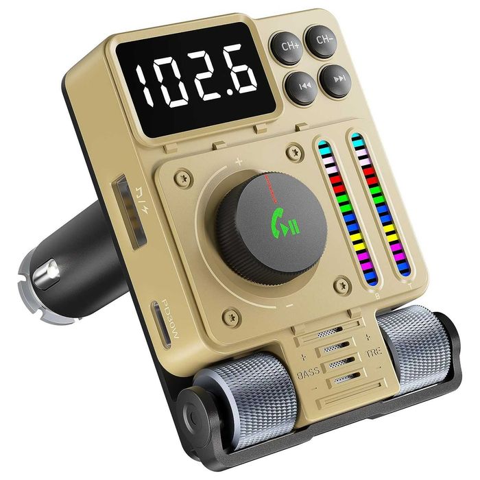 Nulaxy KM34'2023 Bluetooth FM трансмитер за автомобил,със зарядно и Flash Player
