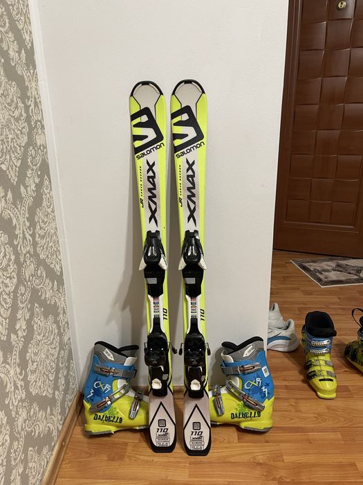 Schiuri copii 110 cm salomon cu clapari  skiuri