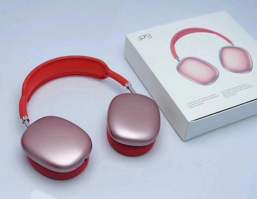 Promo!Безжични Bluetooth слушалки P9 (over-ear) – червено/розово злато
