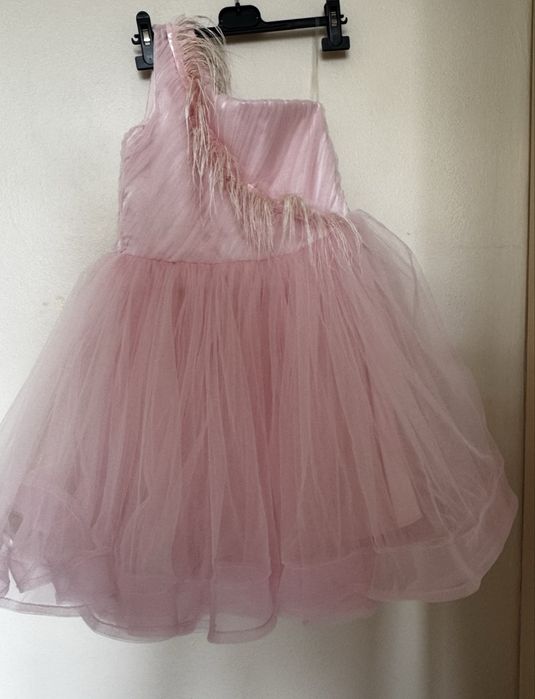 Детска официална розова рокличка