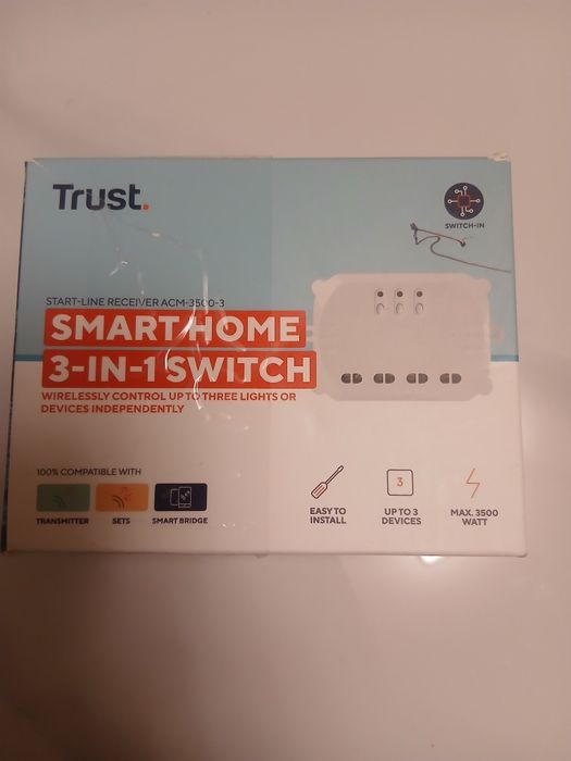 Чисто ново 3-в-1 безжично реле за вграждане Trust Smart Home ACM-3500-3