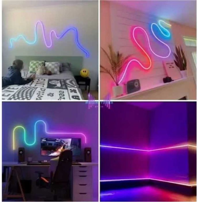 Smart Bluetooth LED RGB неонова лента с дистанционно 5М без диоди