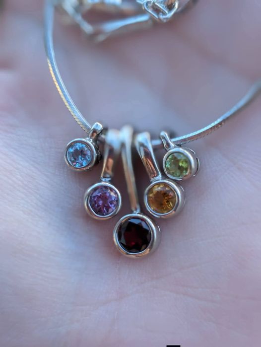 Vechi colier lant Milor din argint 925, pietre pretioase, copii