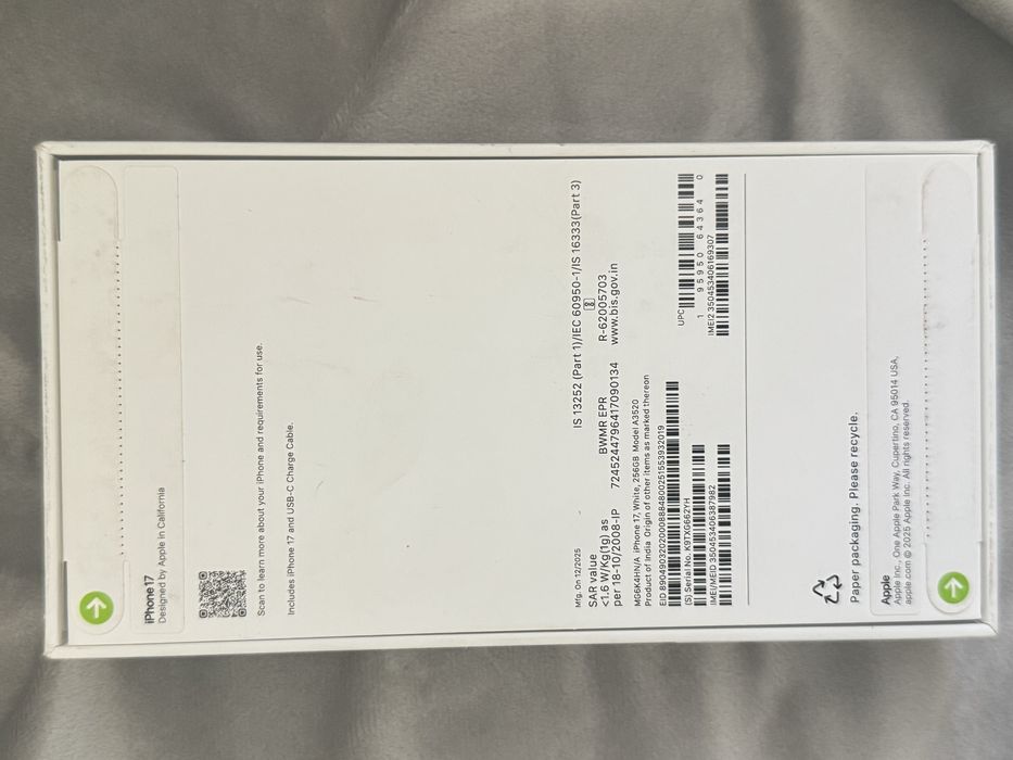 Apple iPhone 17 256GB (Nano SIM + eSIM) | Белый