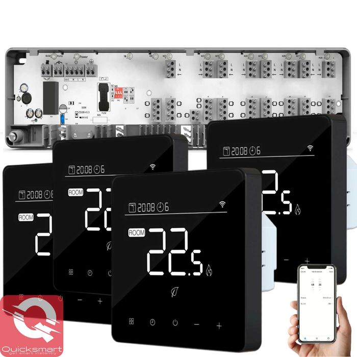 Termostat pardoseala Q40 cu fir, Comenzi tactile, Incastrabil, Smart