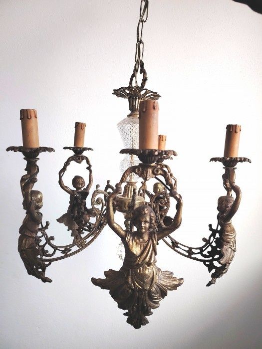 Superb candelabru din bronz masiv in stilul francez Empire cu 5 brațe