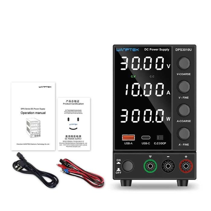 Лабораторно захранване DPS3010U, 0~30VDC, 0~10A, 1 канал, груби финни