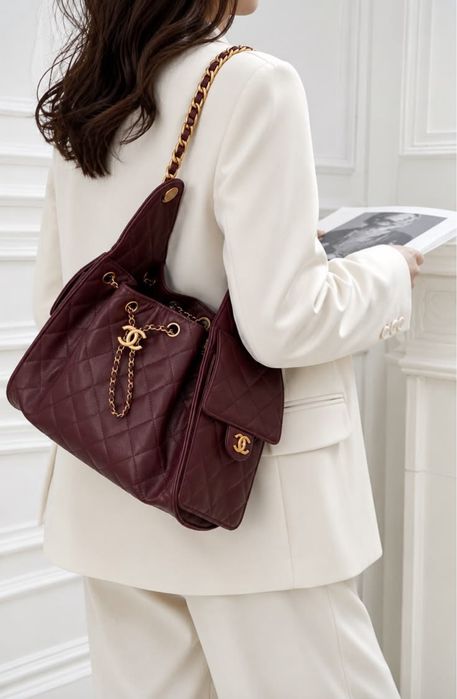 Chanel бордовая сумка