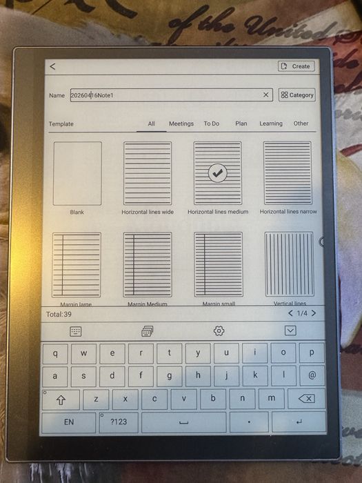 Tableta E-ink Kloudnote Slim 10.3 ca reMarkable Boox