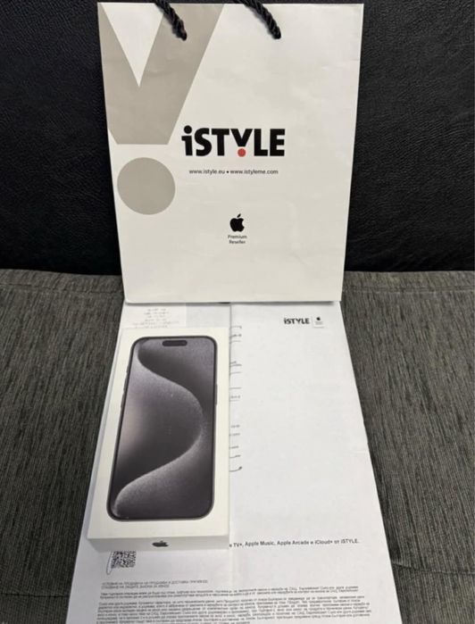 ***КАТО НОВ 128GB iPhone 15 Pro 5G iStyle Гаранция до 2027 Black