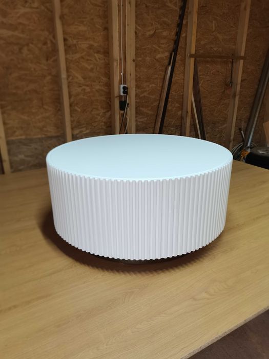 Masuta  cafea mdf riflaje alba / auriu