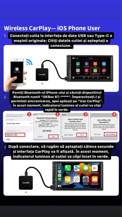 Adaptor Wireless Carplay / Adaptor Wireless Android Auto | Navigatie