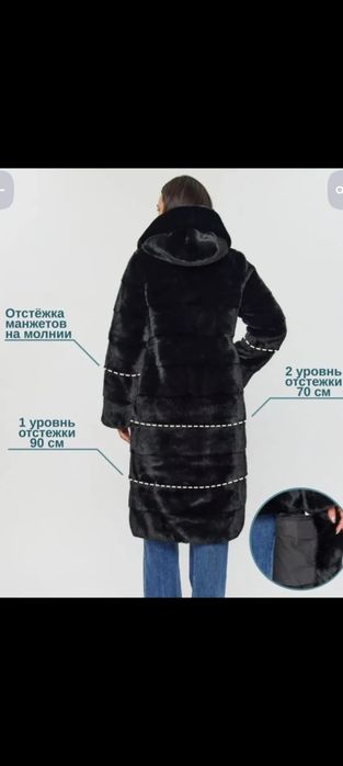 Шуба экомех норковая