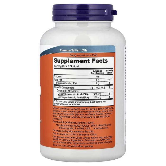 NOW Foods DHA-500 DHA-1000 omega