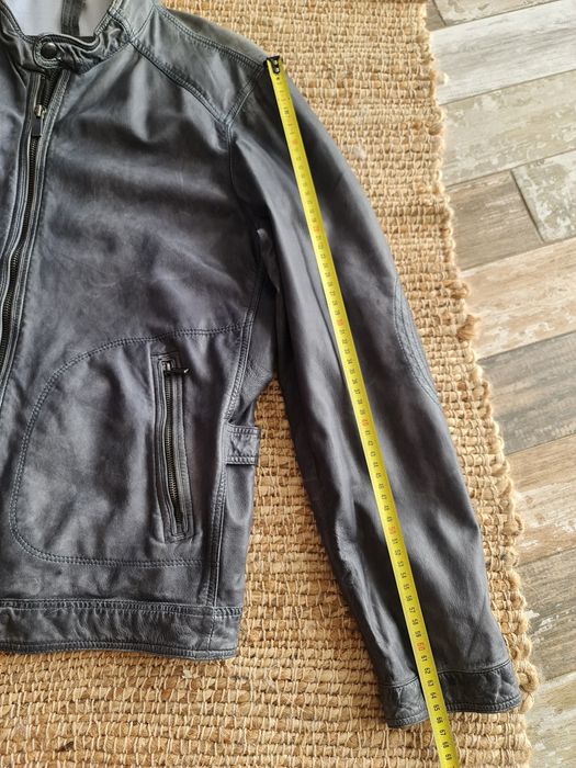 Jacheta Piele Oaie Massimo Dutti model rar,Geaca ca noua,XL,gri,man