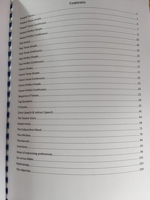 Gramatica limbii engleze, sinteze