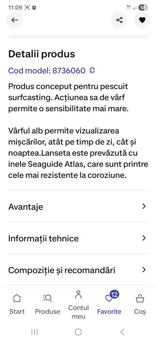 Lanseta surfcasting 4.20m, 100-200g