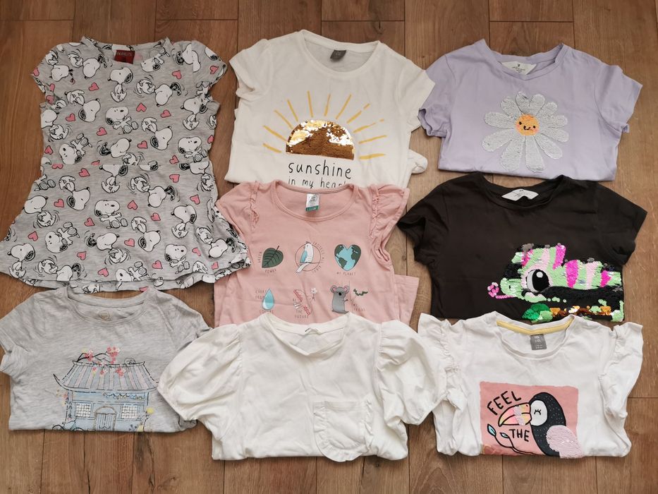 Lot 8 tricouri pt fetița, mărime 110-116