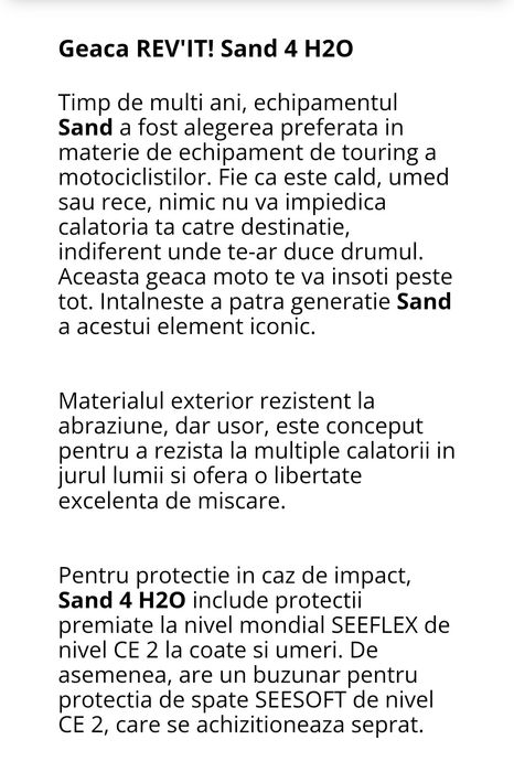 Vând geacă motocicletă/scuter REV'IT! Sand 4 H2O