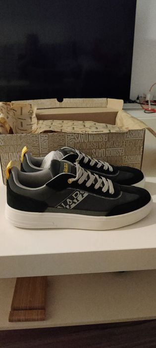 Napapijri Pantofi sport cu logo Bark, Gri carbune, Bleumarin, 42