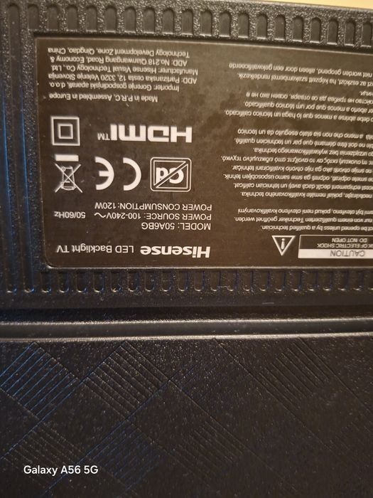 Vand tv hisense 50A6BG