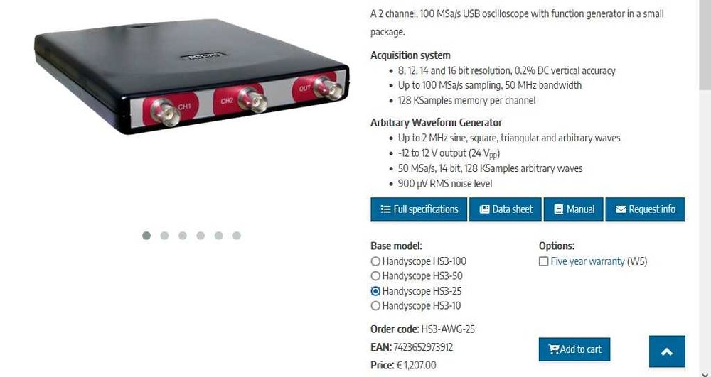 Handyscope HS3 25Mhz
